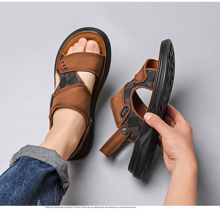 Warrior Sports Sandals for Men, Casual Outdoor Beach Shoes, Durable Summer Footwear WSL(WZ)-0978 Black Camel 41 8