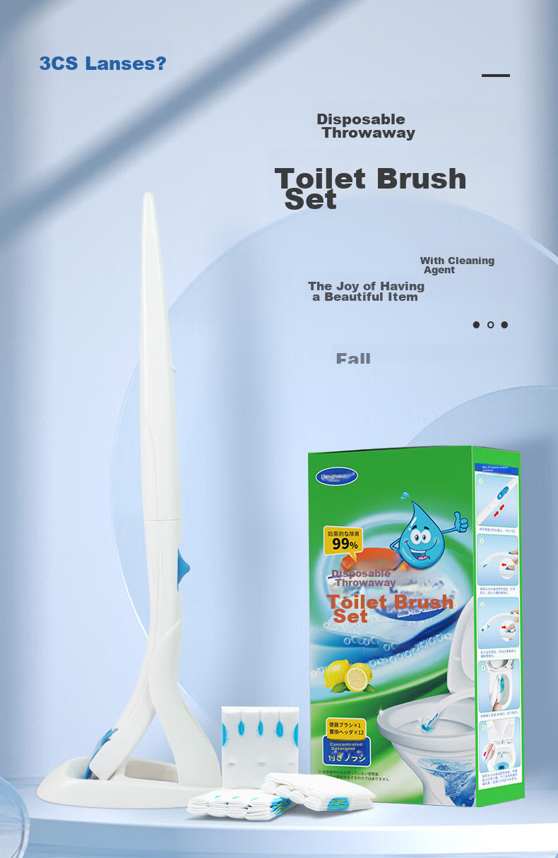 Lansais Disposable Toilet Brush Replacement Heads 36pcs Lavender Scented Deep Cleaning 1
