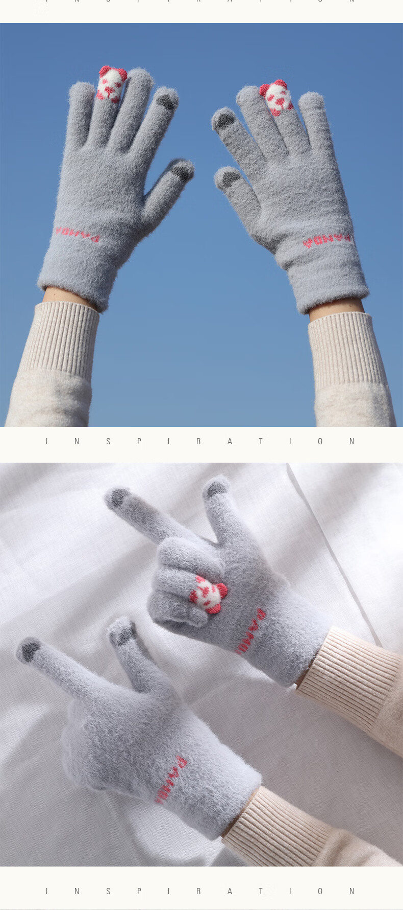 GRGN Winter Thermal Cycling Gloves for Men and Women, Thickened Fleece Lined Windproof Touchscreen Knit Gloves 16