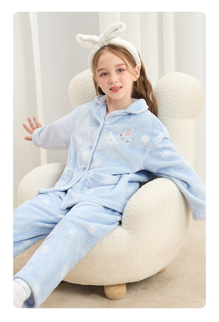 DISNEY Kids Girls' Flannel Pajama Set, Durable, Anti-Static, Homewear, Winter 2024, DB442LE04 Pink, Size 110 31