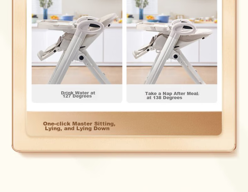 YEEHOO Children's Dining Chair, Multifunctional Foldable Portable Baby High Chair, Mobile Eating Chair for Infants 10