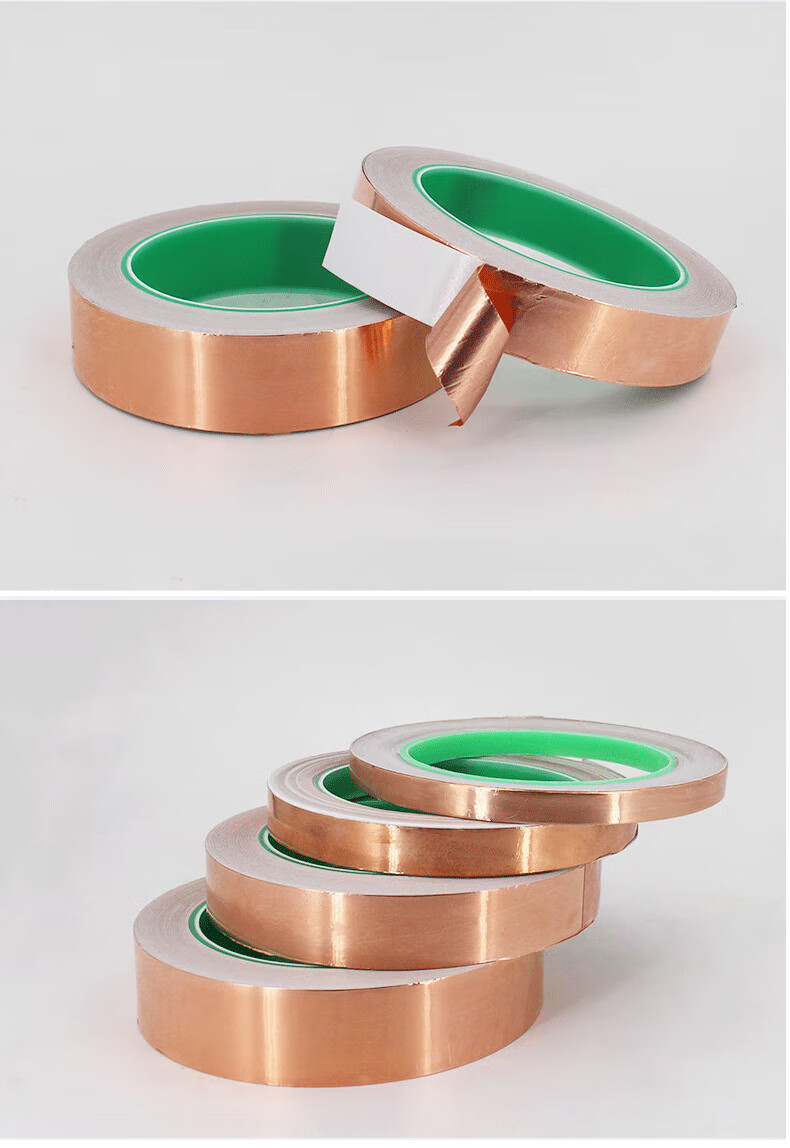 Baoanjie Double-Sided Copper Foil Tape, Thickened Pure Copper Conductive Adhesive Tape for High Temperature Resistance, Signal Enhancement And Shielding, Copper Foil Sticker, 10mm*25m, 2 Rolls 7