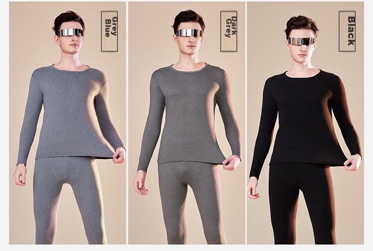JOAE [Antibacterial And Anti-Mite] Anti-Static Cashmere Silk Men's Thin Thermal Underwear, German Wool Autumn Top And Pants Winter Set 17
