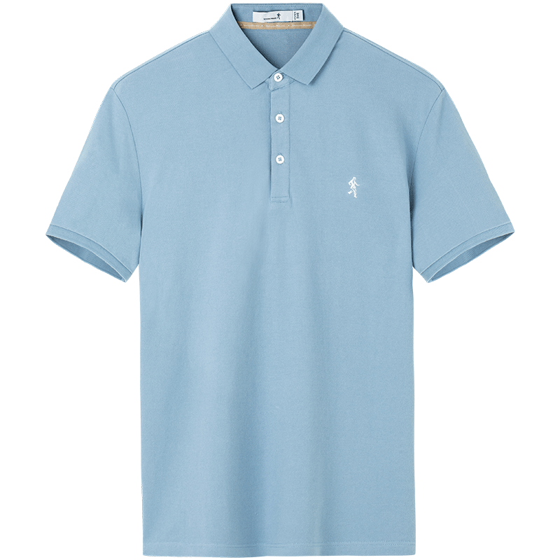 DANCING WOLVES 100% Cotton Summer Casual Men's Short Sleeve Polo Shirt 104 Pink Blue 2XL (185)