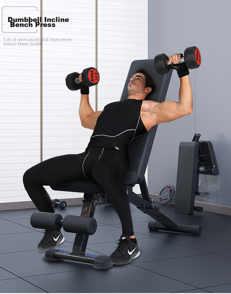 GK Dumbbell Bench, Multifunctional Foldable Fitness Chair, Home Gym Equipment, Foldable Abdominal Trainer, Bench Press Chair, Weightlifting Bench 2