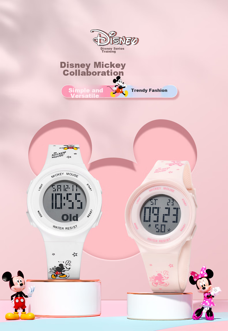Disney Mickey Collaboration 2026 New Sports Digital Watch Youth High School Student Exam Waterproof Kids Watch 1