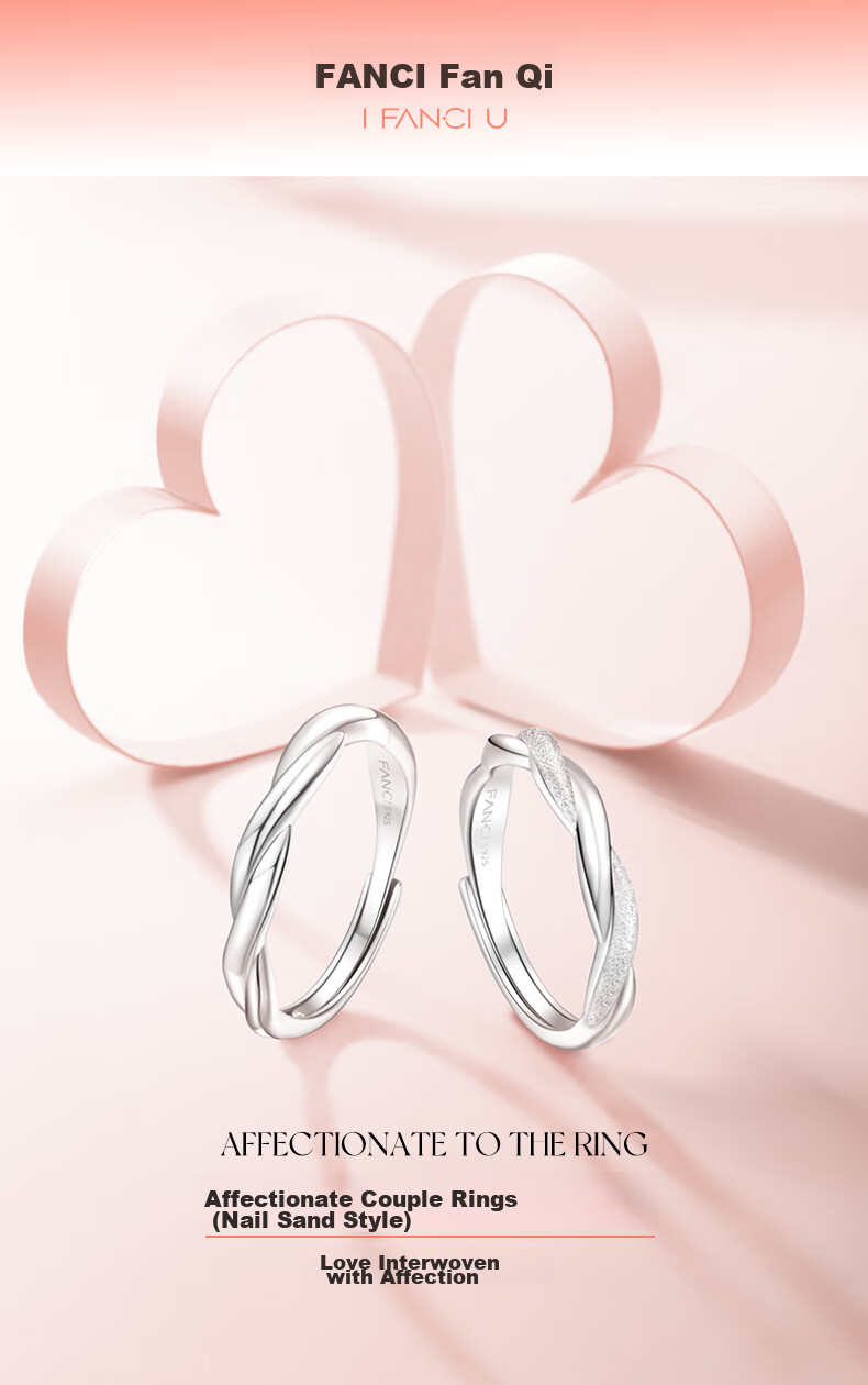 Fanci Romantic Couple Silver Rings, Matching Pairs for Men And Women, Birthday Gift, Anniversary Present for Girlfriend 1