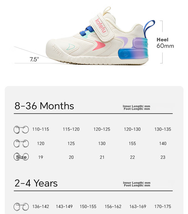 Katetu Baby Walking Shoes, Spring New Children's Shoes, Kindergarten White Sneakers, 1-3 Years Old Little K Shield Functional Steady Walking Shoes X4AE012 14