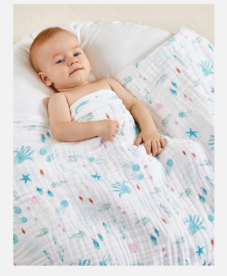 YEEHOO Bamboo Cotton Antibacterial Moisture-Absorbing Breathable Bath Towel for Newborns, Baby Boys And Girls, Towel for Grassland Fairy, 115*115CM 4