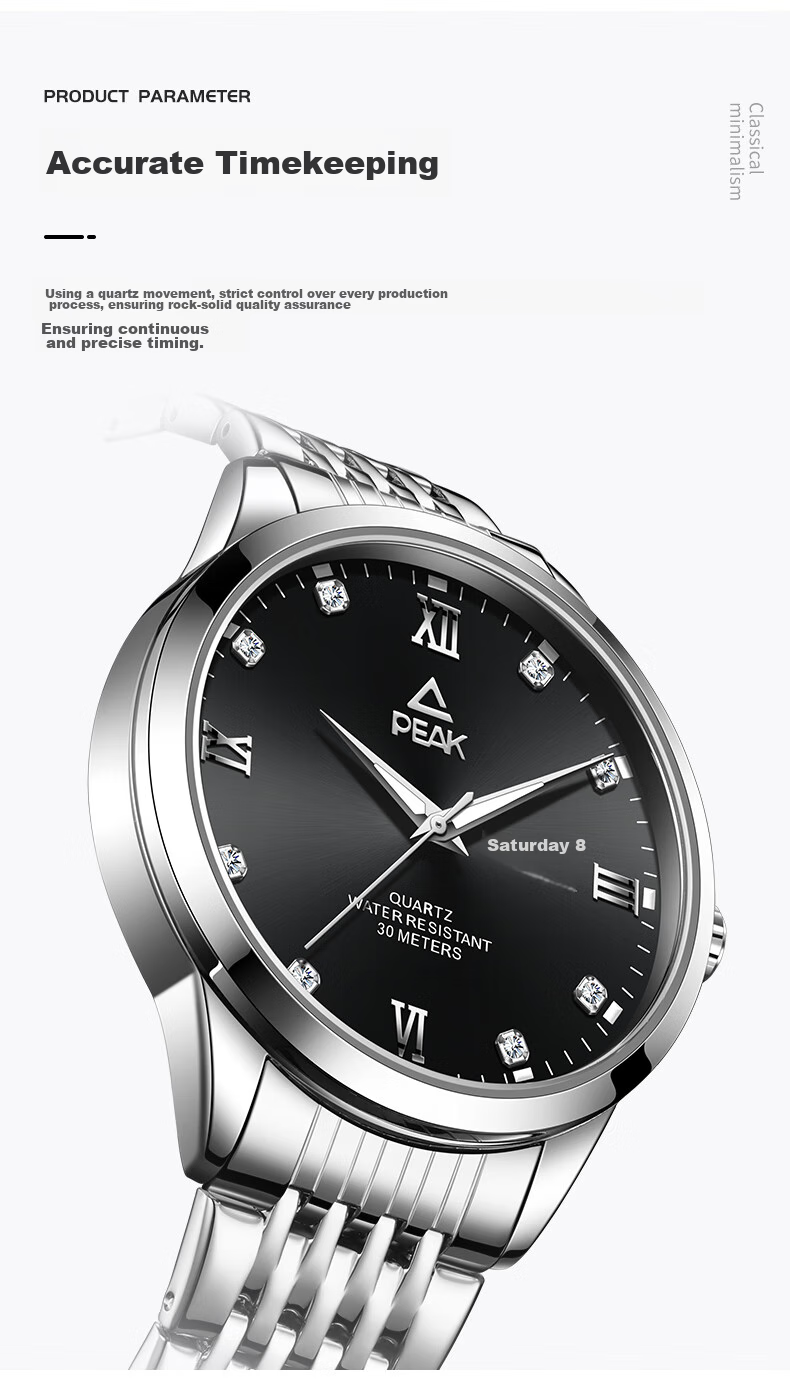 PEAK Zhuoyue Series Top Ten Brand Watches for Men, Mechanical Style Sports Watch with Luminous Dial, Water-Resistant Student Wristwatch from England 9