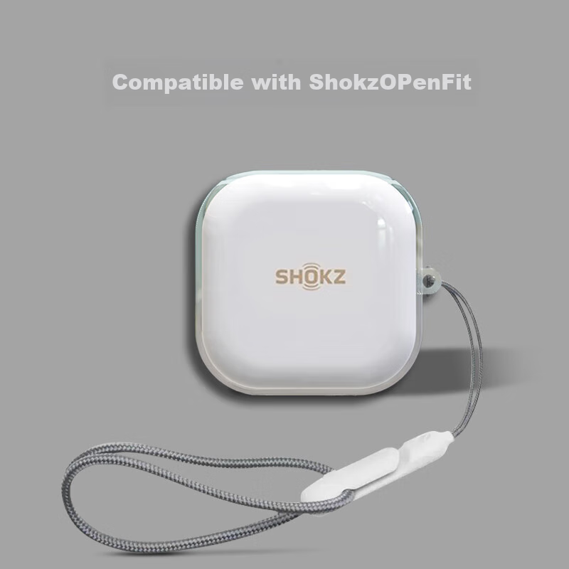 Aolang Compatible with Shao Yin OpenFit2 Protective Case, SHOKZ Comfort Ring [T920], Open-Ear Bluetooth Headphones Full Protection Shockproof Storage Case Transparent + Incase Earphone Lanyard 2