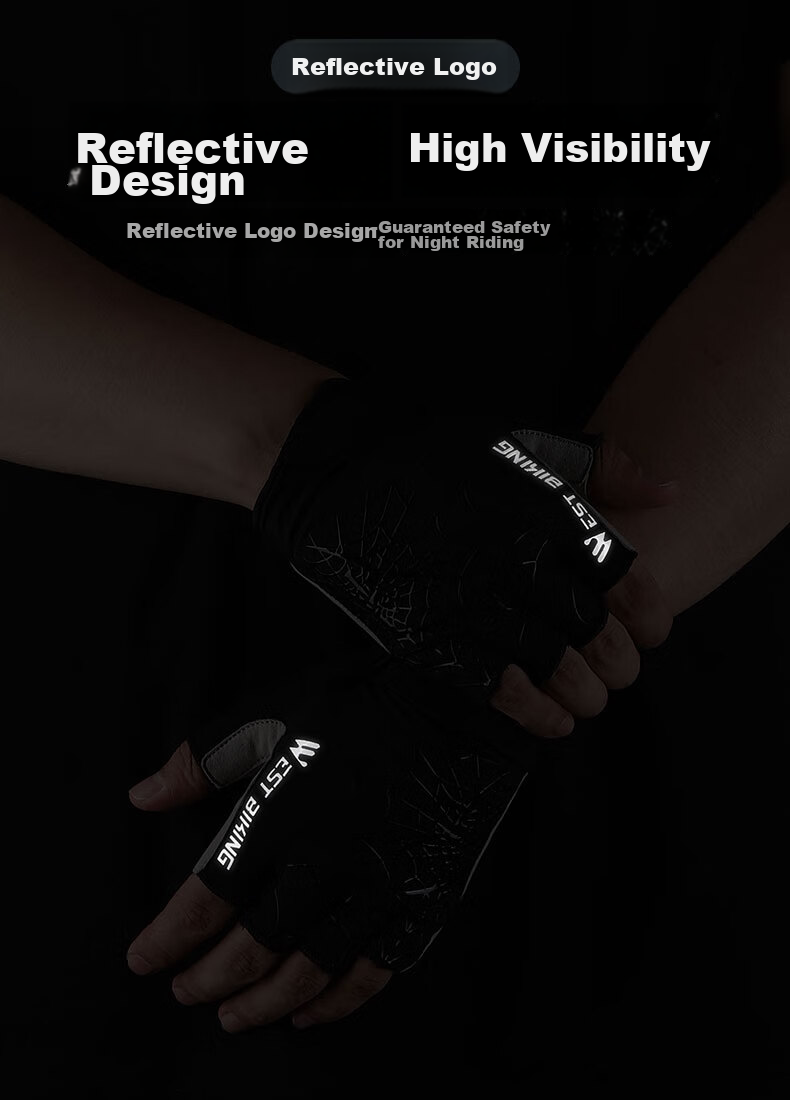WestBiking WestBiking Bicycle Riding Gloves Half-Finger Breathable Shock-Absorbing Gloves Unisex 11