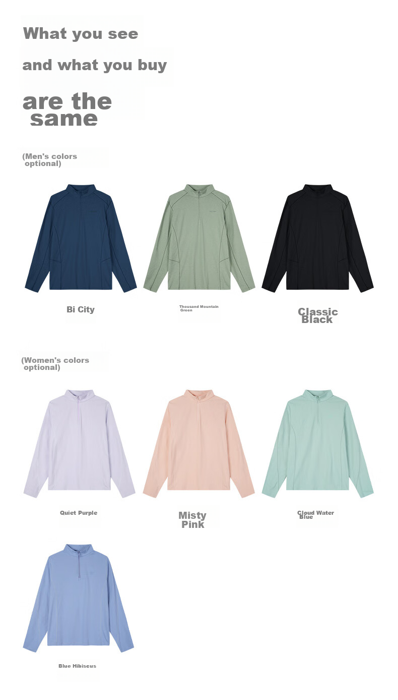 TECTOP Couple's Long-Sleeve Top, Lightweight Round Neck Sports Breathable T-Shirt, 2422140TX Women's Blue Hibiscus, Size M 19