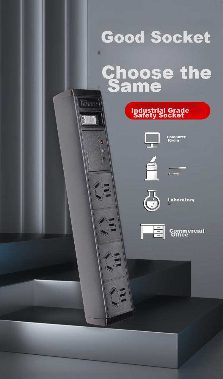 TOWE Economical Lightning Protection Desktop PDU Socket Surge Protector Anti-Surge Aluminum Alloy Shell Power Strip AP-1014S 2