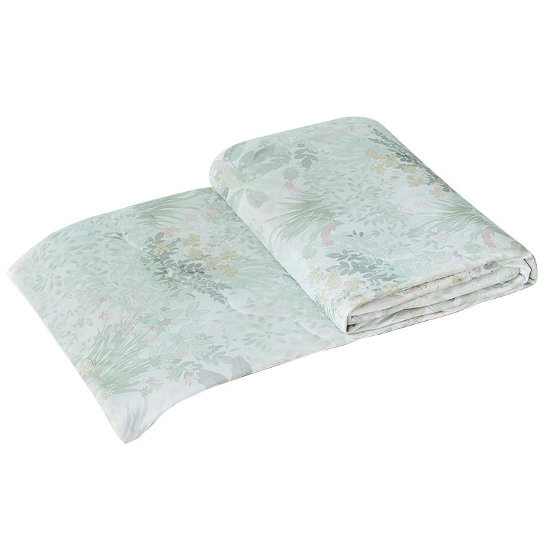 Hengyuanxiang Summer Cooling Quilt, 7A Antibacterial Knitted Washable Air Conditioning Quilt, Cooling Sensation Value 0.24, Lightweight Leaf Pattern, 1.6*2.1m, 2 Ji