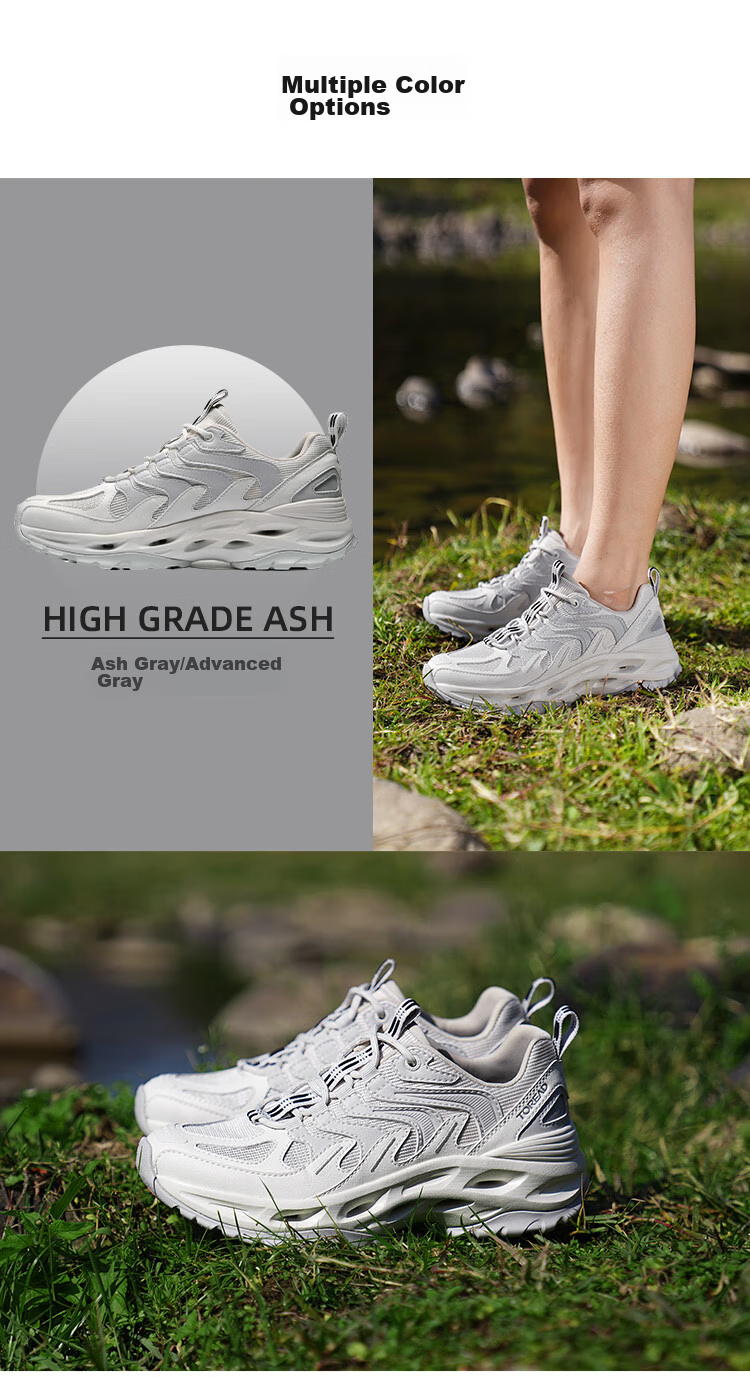 TOREAD Outdoor Non-Slip Breathable Hiking Shoes for Stream Trekking And Water Wading, Beach Clogs - Black And Gray, Women's Size 38 20