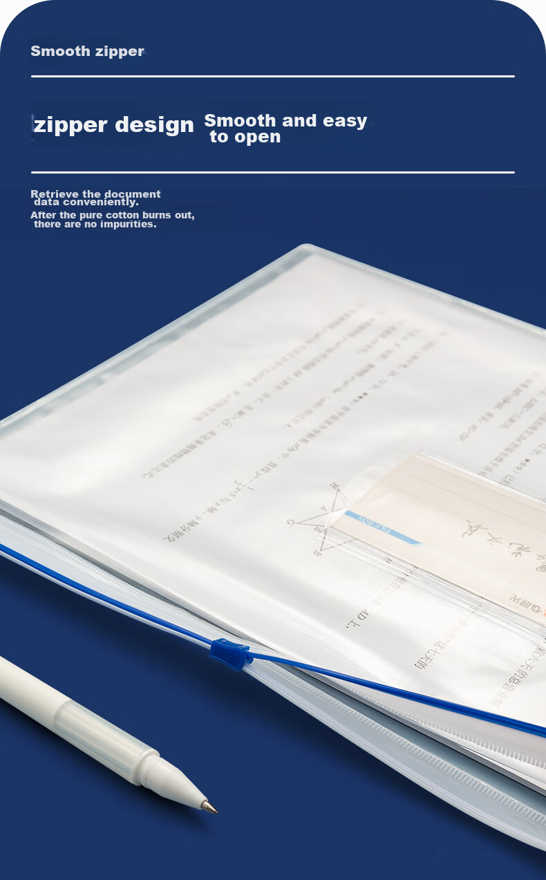 M&G Stationery A4 Transparent Side-Edge Pouches Student Zipper Bags Office Document Folders Student Exam Paper Receipt Storage Pouches 20-Pack Random Colors ADM94552 6