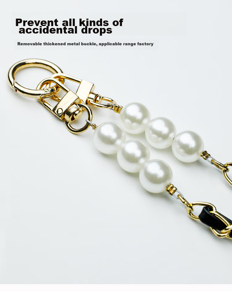 ESCASE Phone Lanyard, Crossbody Neck Strap, Anti-Loss Phone Case, Long Hanging Chain, High-End Fashion Pearl Necklace, Dopamine, Summer Colorful Black And Gold 2