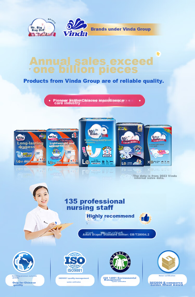 Dr.P Mama Le Adult Diapers Sanitary Pads, 10 Pieces (Size: 37.5*13.5CM), Postpartum And Menstrual Care 2