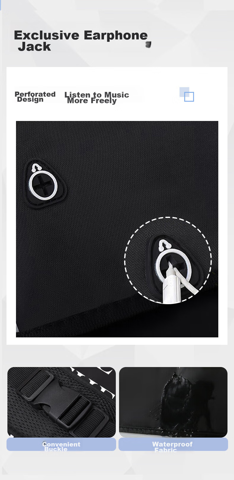 SooGree Sports Running Waist Pack, Unisex Large Capacity Cycling Marathon Outdoor Waterproof Multifunctional Phone Storage Bag 5