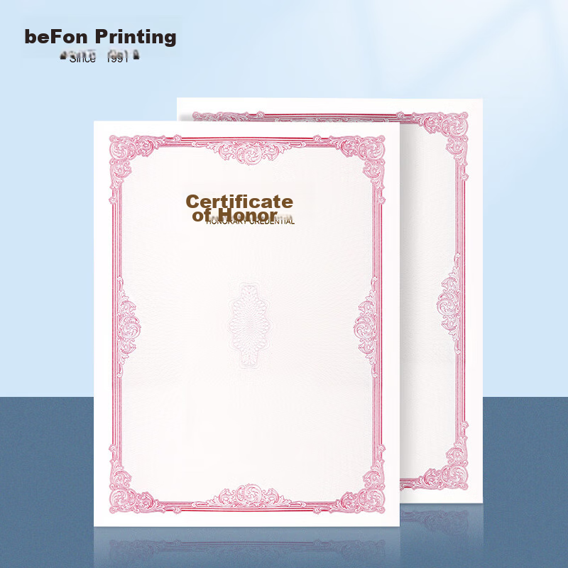 Befon A4 Certificate Inner Pages, Graduation Certificate Award Inner Pages, School Enterprise Commendation Award Certificate Printing Paper, Office Stationery, Red, 10 Sheets, 0341