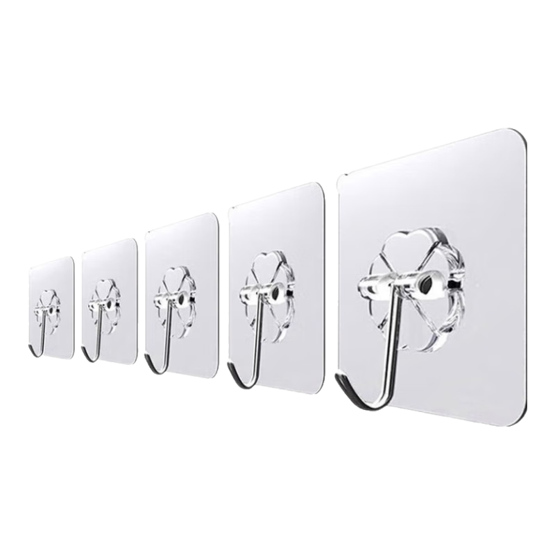 Bingyou Hooks, Adhesive Hooks 30 Pieces, Strong No-Trace No-Drilling Thickened Nail-Free Door Hooks (50 Microns)
