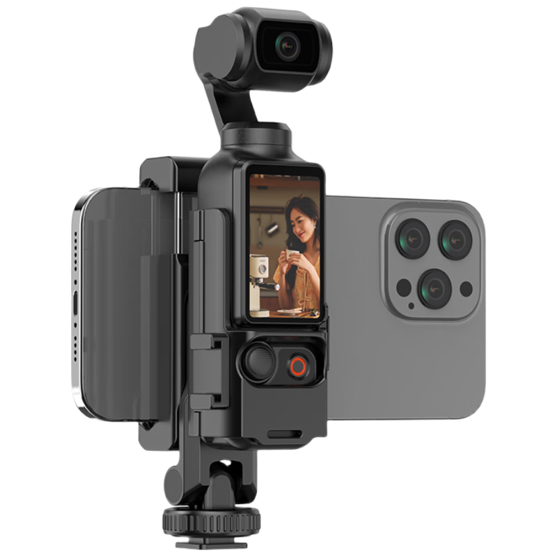 YOUFES Compatible with DJI Pocket 4 Pro/4/3 Tripod Mount, Phone Stand, Handheld Shooting Expansion Adapter, DJI Action Camera Live Streaming Fixing Accessory
