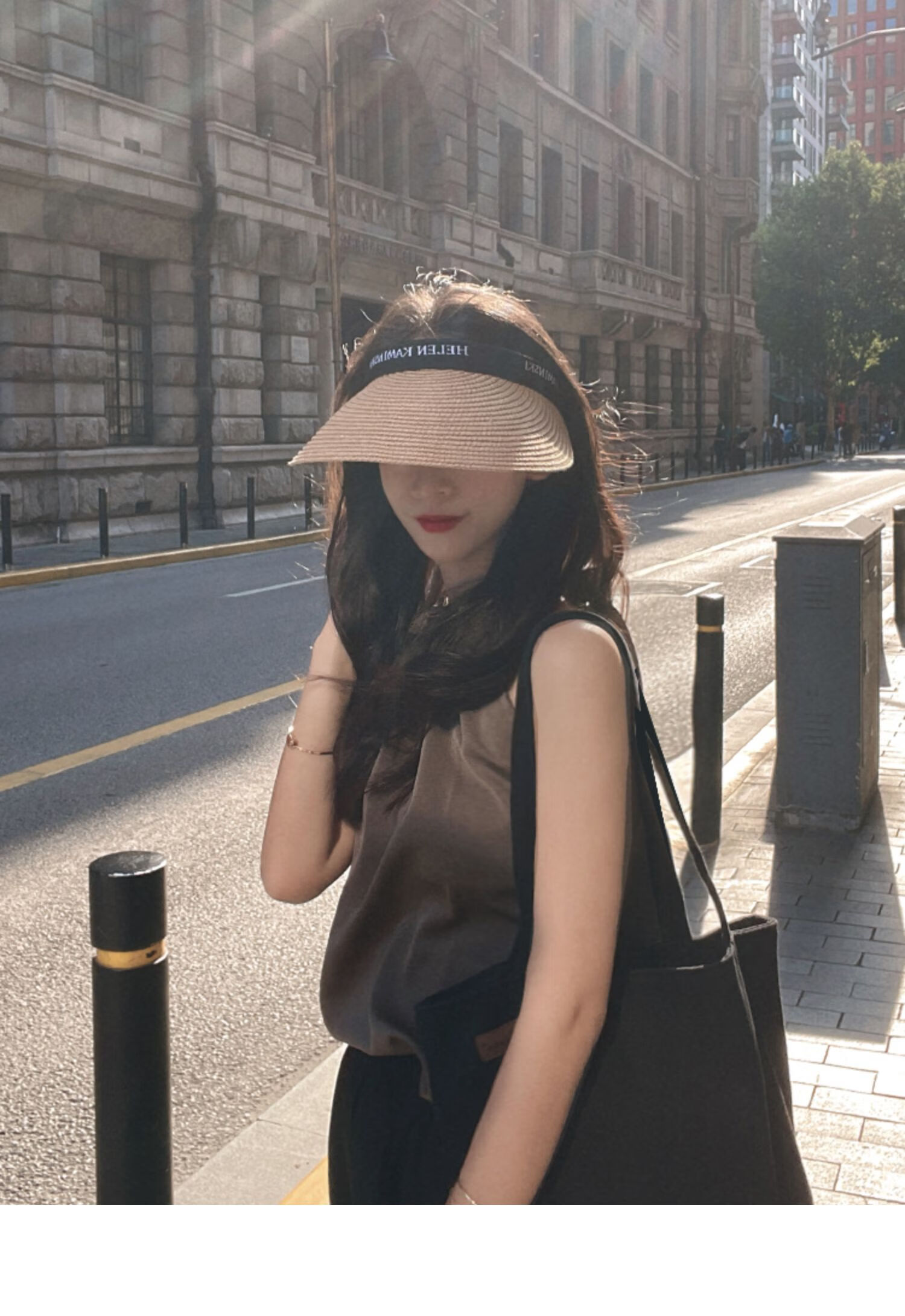 XUEXIMAN Summer Ins Straw Topless Baseball Cap for Women, Outdoor Versatile Beach Wide Brim Sun Protection Visor Hat, Sunshade Hat 4