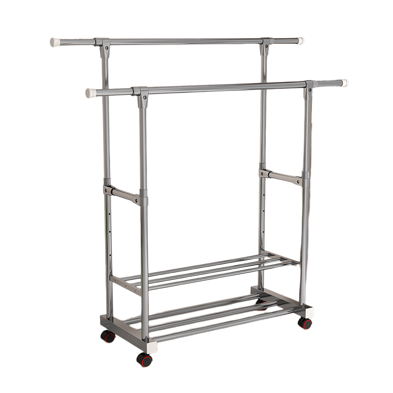 Baoyouni Stainless Steel Indoor Floor Clothes Drying Rack Balcony Simple Storage Bedroom Laundry Rack Dormitory