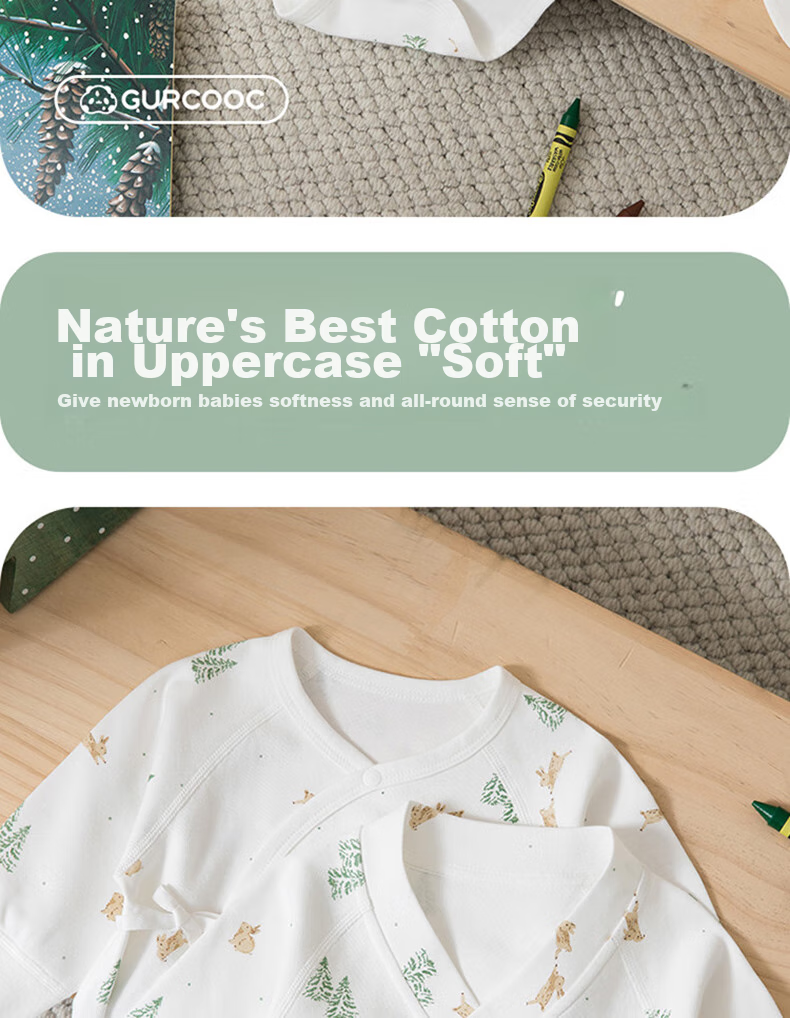 Guaiqixiong Newborn Long-Sleeve Bodysuit, Spring And Autumn Infant Pure Cotton Seamless Pajamas, Romper for Autumn, Clothing A 1