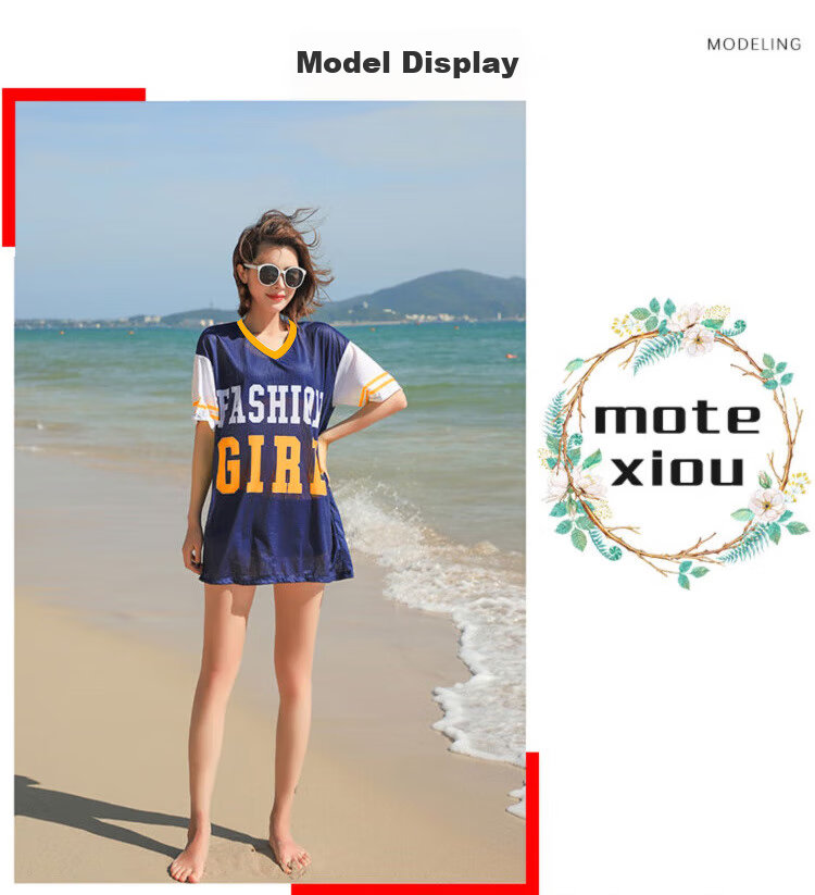 LangSha Women's Swimsuit Set of Three Pieces for Summer, Ice Silk Fabric, Anti-Exposure, Slimming Effect, Beach Sports Casual Swimwear 4
