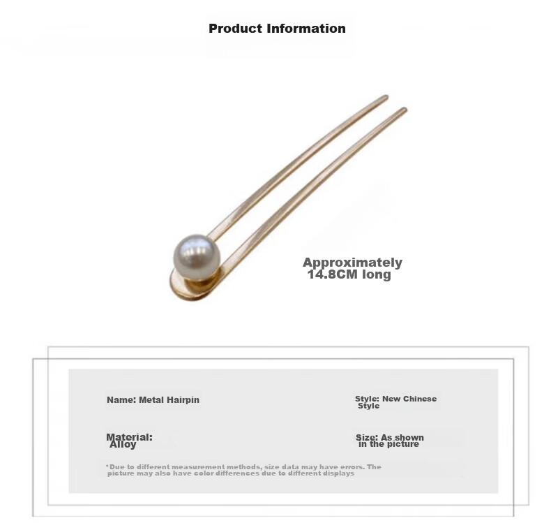 Xiangwan U-Shaped Pearl Hairpin for Women, Simple Hair Stick for Bun Hairstyle, Hair Accessory, Birthday Gift for Girls 7
