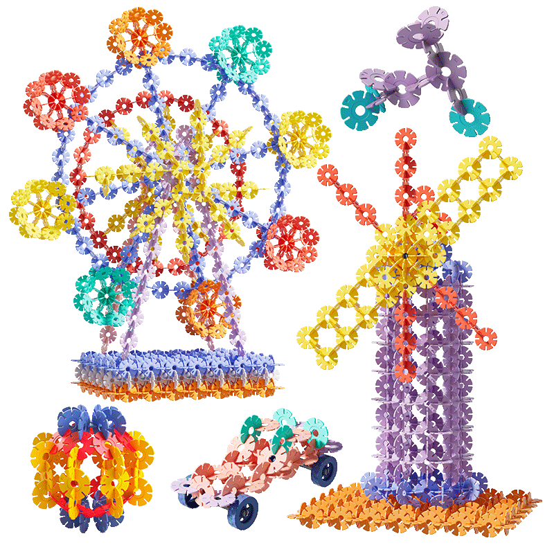 Babibu 1000 Thick Snowflake Pieces, 3D Building Blocks, Children's Toy for Boys And Girls Aged 3-6, Birthday Gift