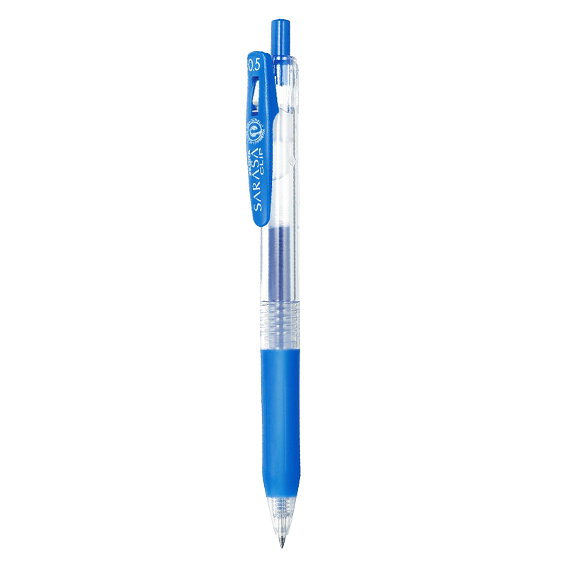 ZEBRA JJ15 Retractable Gel Pen, Signature Pen, 0.5mm Bullet Tip Gel Ink Pen, Student Colorful Journal Pen, Light Blue