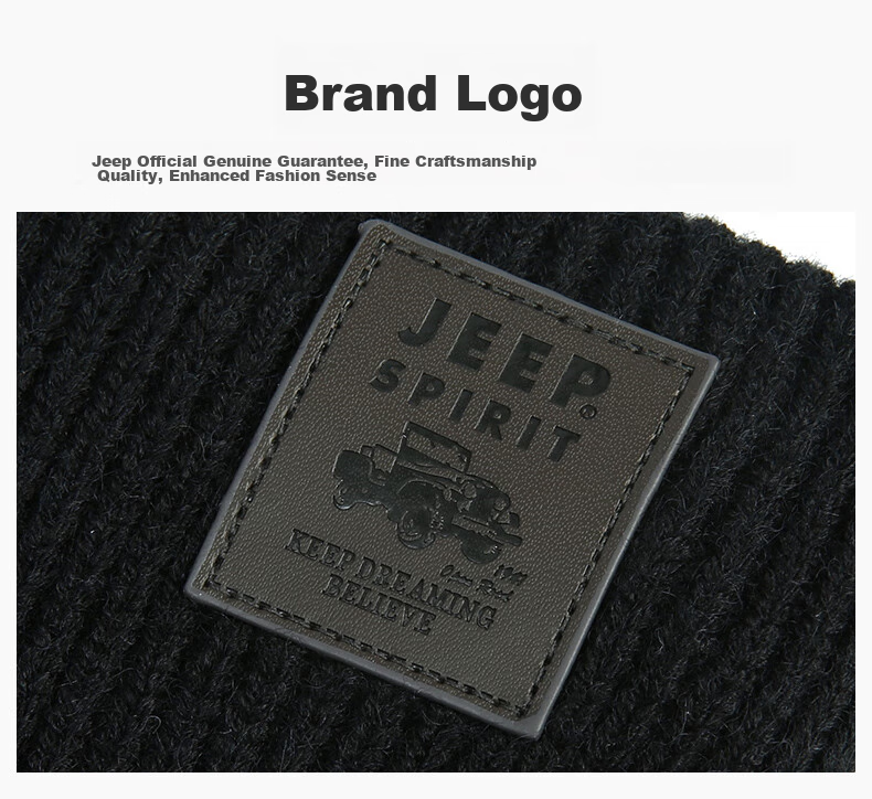 JEEP Men's Hooded Scarf with Fleece Lining for Warmth, Knitted Neck Warmer for Autumn And Winter, Cold-Proof Neck Gaiter A0636 12