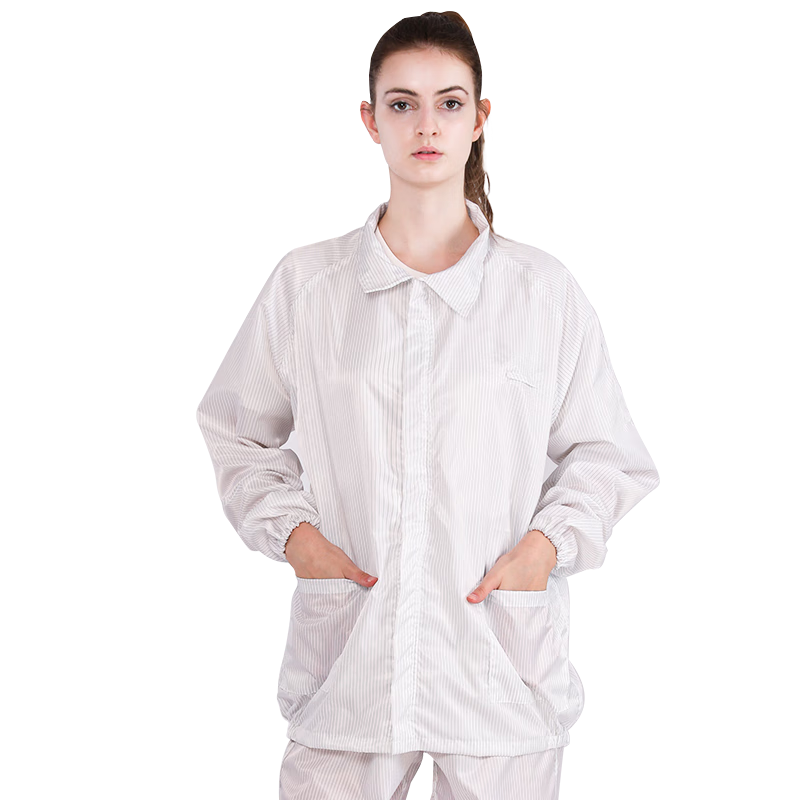 Mulang Anti-Static Two-Piece Cleanroom Suit Food Factory Protective Clothing Electronics Workshop Dustproof Workwear White 2XL [Jing Suda]