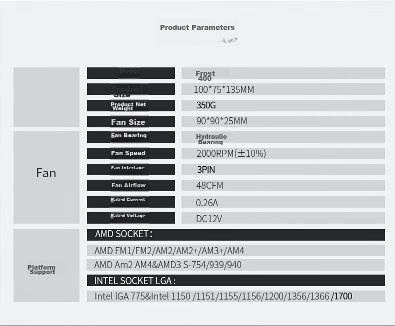 JPLAYER 4 Copper Tube 9cm Non-Glazed Fan CPU Air Cooler, Noise-Reducing Fan (AMD/Intel Multi-Platform/silicon Gel Included) 7