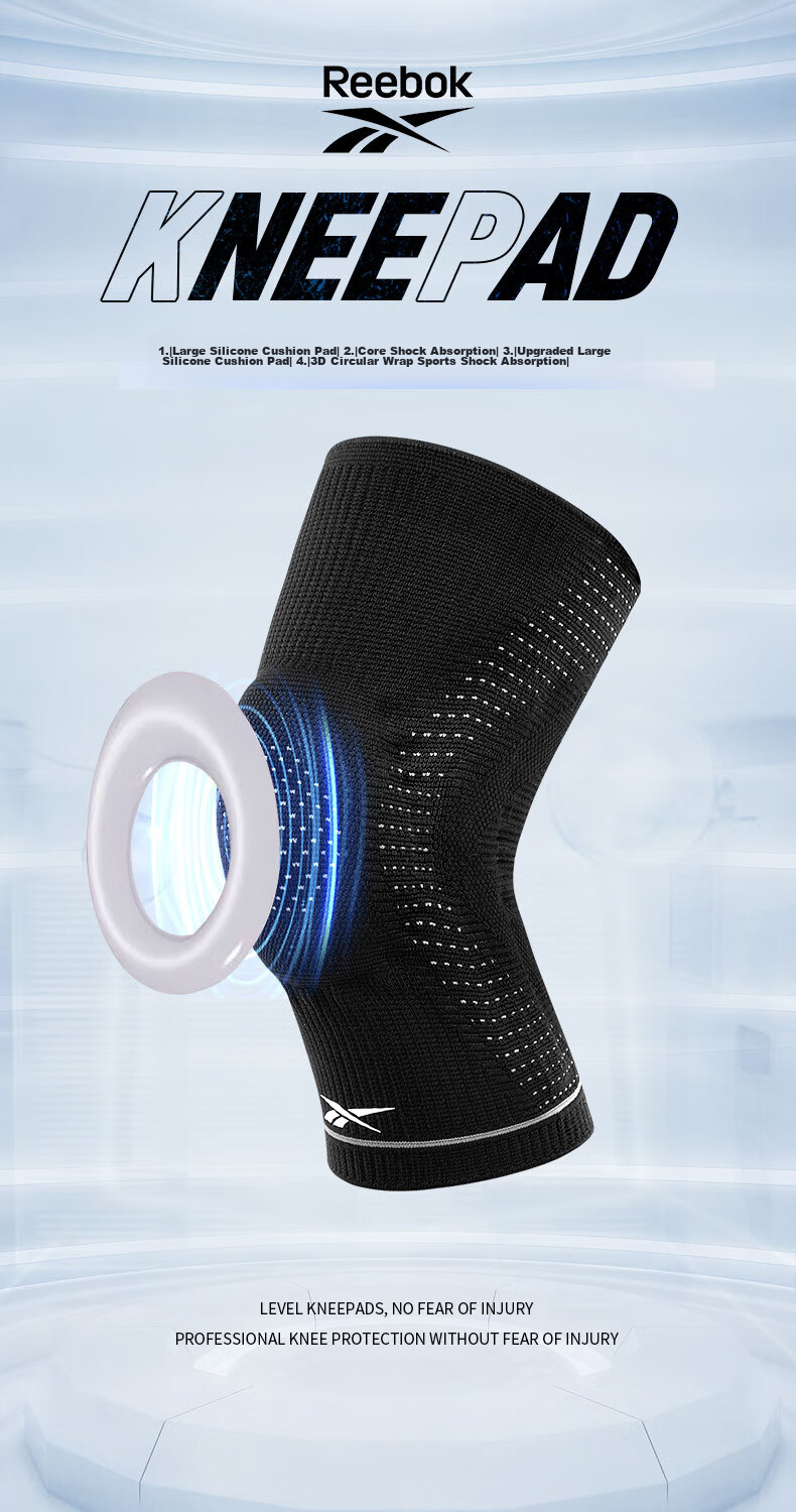 Reebok Knee Brace Sports Knee Support for Men And Women, Professional Basketball Knee Pad, Badminton Hiking Patellar Strap Knee Protector 1