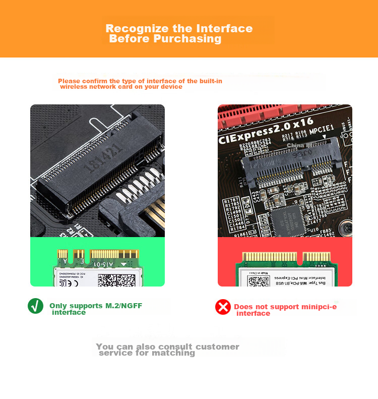 EB-LINK Intel AX200 Chip Laptop Wireless Network Card, 3000M M.2 Interface, WiFi6 Gigabit Dual-Band Network Card, Bluetooth 5.2, Computer Internal Module 1