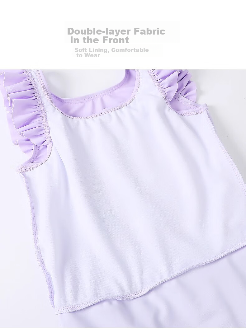 Dishini Elsa Baby Swimsuit, Cute Princess Children's Swimwear, Girls' Swimsuit, SF240142 Purple, Size 110 7