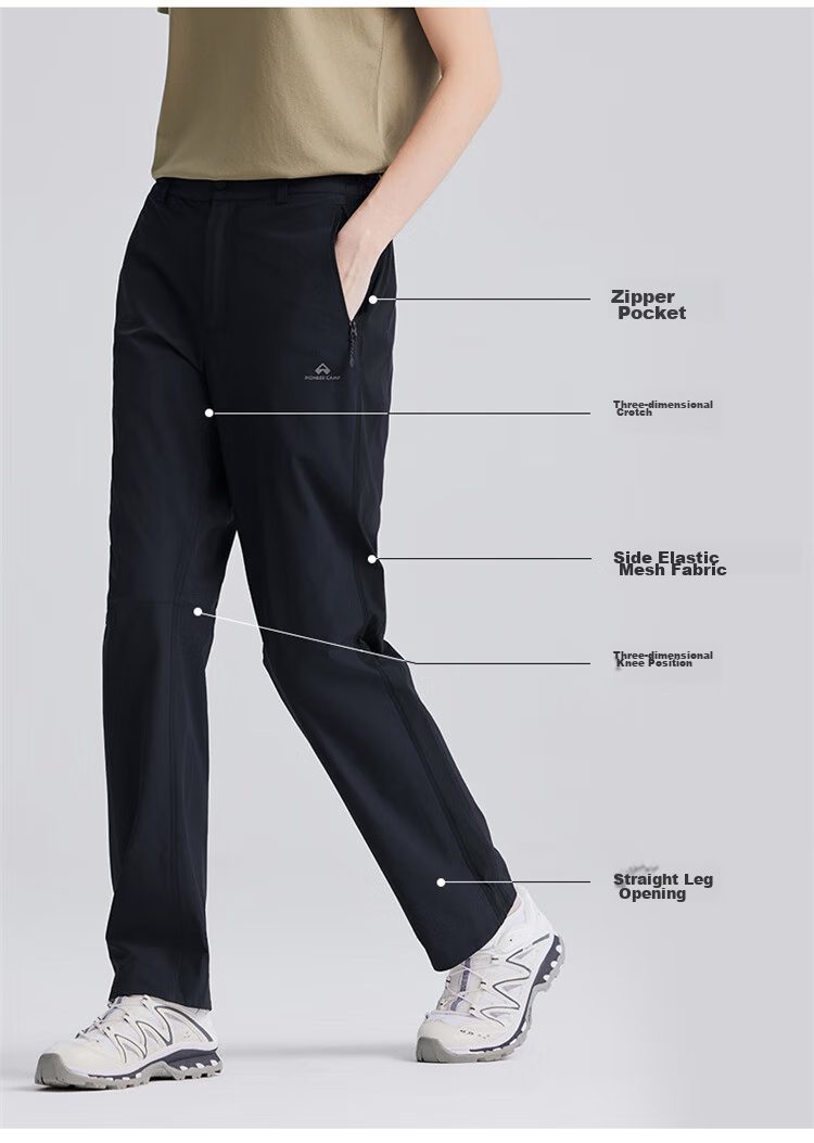 Pioneer Camp Windproof Outdoor Pants for Women, Summer Lightweight Sports Hiking Climbing Trousers, Breathable Water-Repellent Casual Straight-Leg Long Pants 6