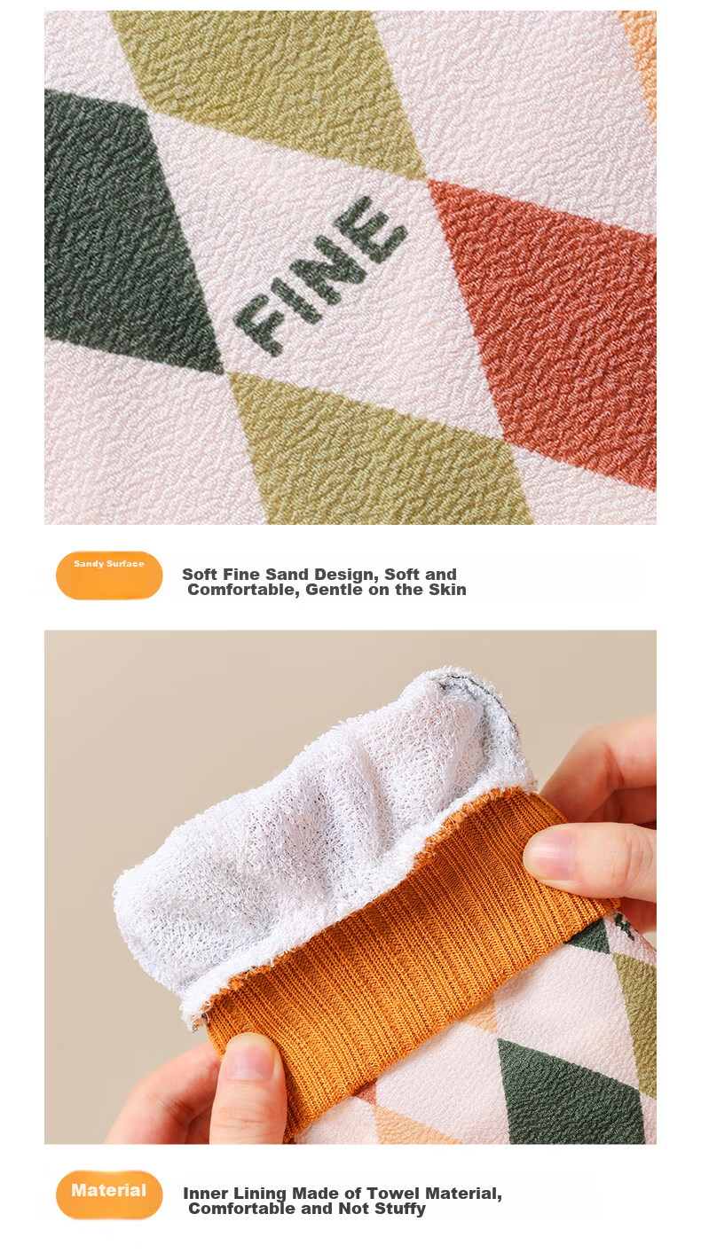 Grace Exfoliating Washcloth, Bath Scrubber, Home Use Back Scrubber Gloves, Mud Removal Exfoliating Washcloth 9