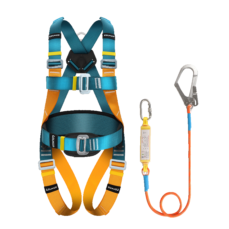 Geermu Five-Point Safety Harness, National Standard Safety Rope for High-Altitude Work, GD3735, Double Large Hooks, 1.8 Meters