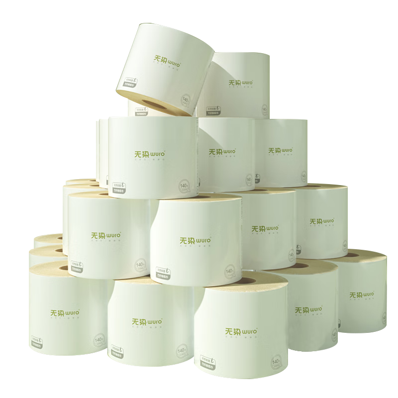 Wuro Core Roll Toilet Paper, Bamboo Pulp Paper, 4-Ply, 140g*30 Rolls, Thick Heavyweight Tissue Paper, Bathroom Paper, Toilet Paper Roll, Whole Box