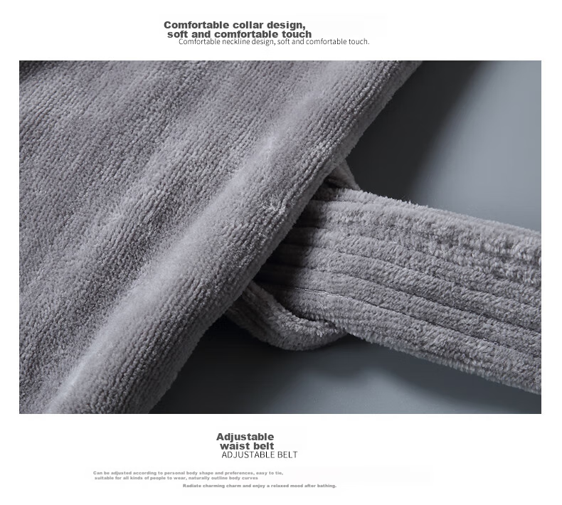 Zhuyibai Bathrobe, Pure Cotton Thick Terry Cloth Bath Towel Fabric, Unisex Sleepwear Robe, White, Size L 7