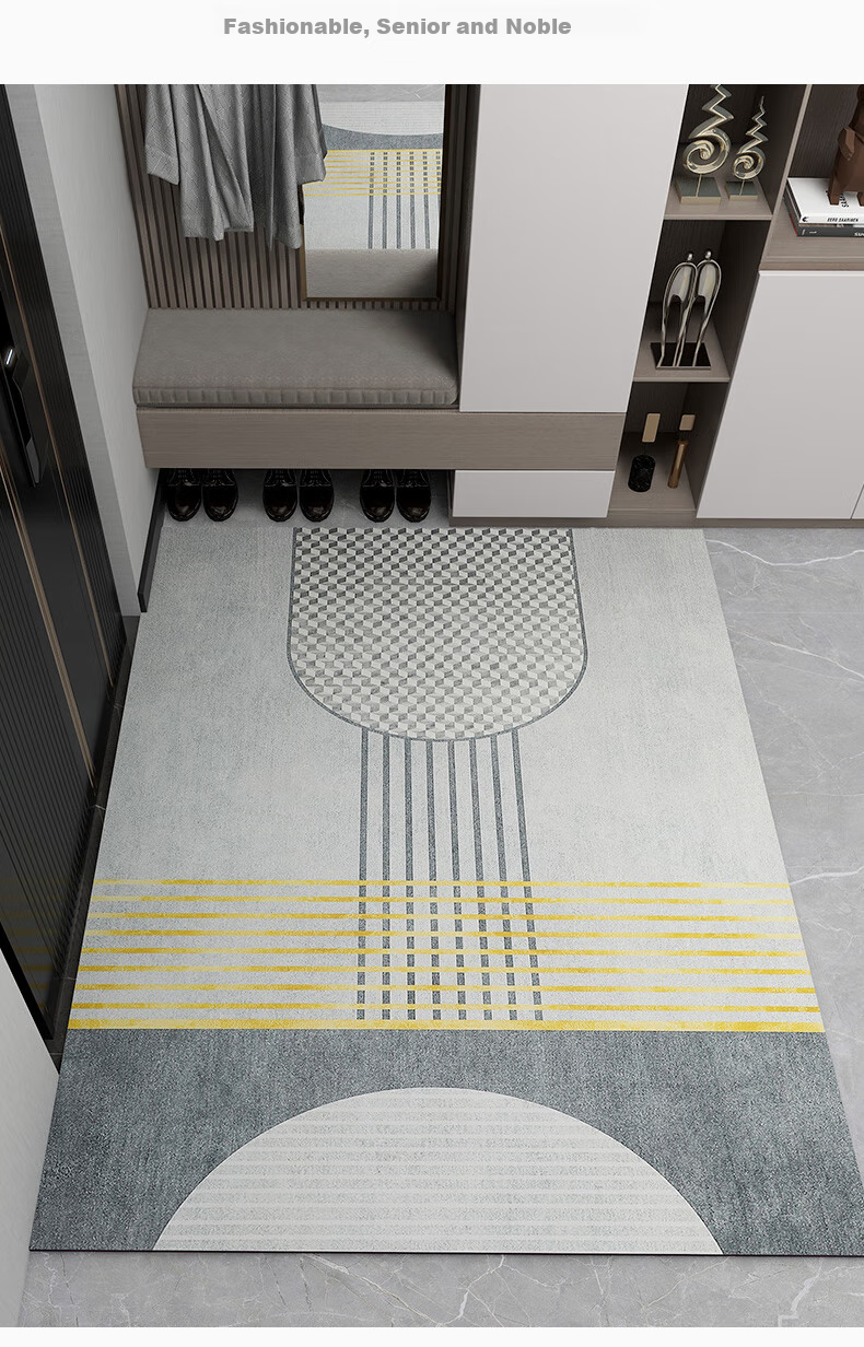 Huaxu Home Entrance Door Mat, Leather Doormat, Foyer Rug, Washable Foot Mat, Cuttable Entrance Mat 15