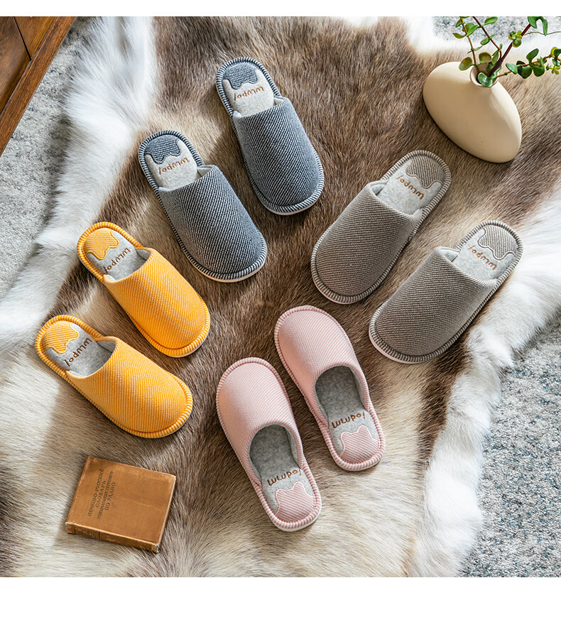 GUOLUOFEI Japanese-Style Wooden Floor Slippers for Men, Indoor Thick-Soled Couple's Slippers for All Seasons, Bean Green Color, Size 36-37 15