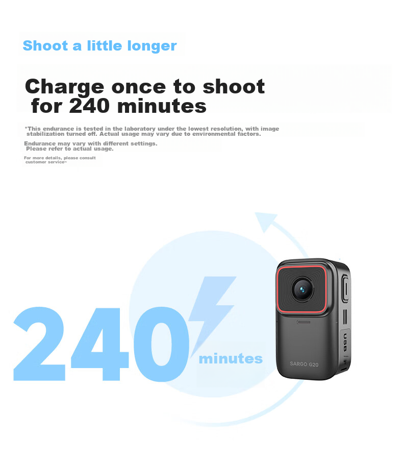 Shangou G20 Thumb Action Camera, Touchscreen 4K Enhanced Anti-Shake Portable Recorder, VLOG Shooting Outdoor Cycling Fishing Travel First-Person View Pre-Record Action Camera 64GB 11