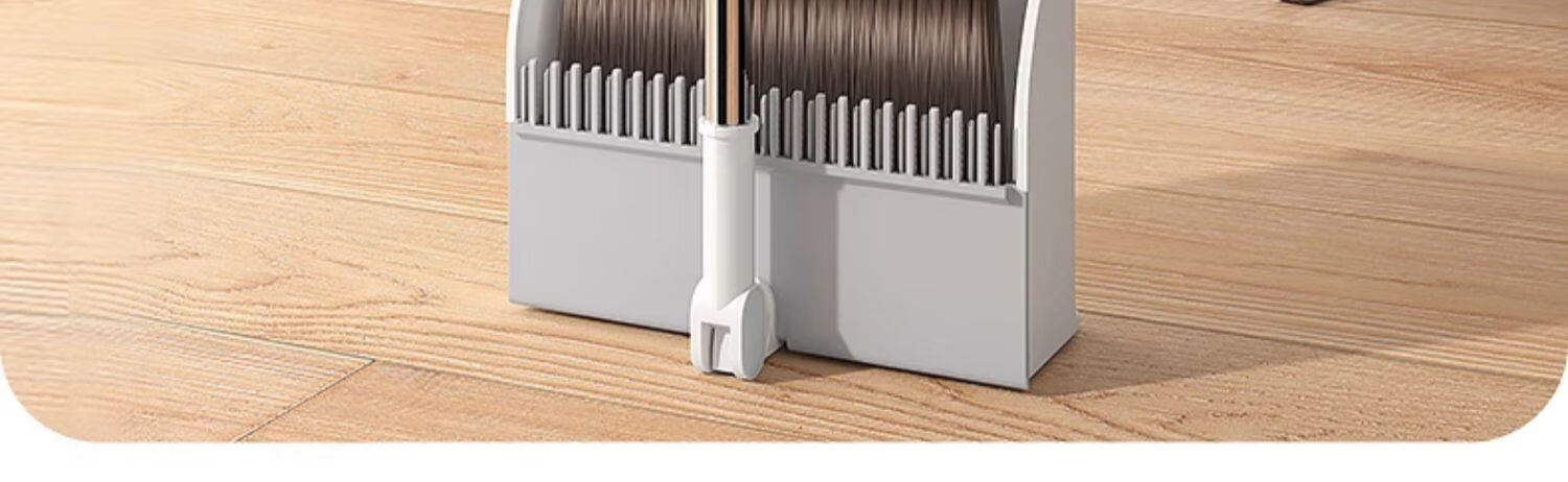 Jiabangshou Broom And Dustpan Set, Cleaning Tool Two-Piece Set, Household Broom Non-Stick Hair Sweeping Broom Foldable Style 2