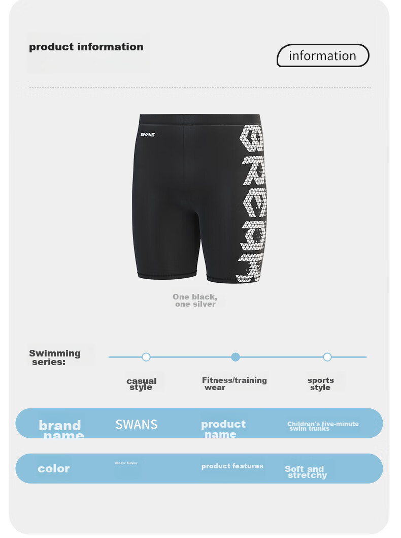 Suanshi Kids Boys Swimwear Chlorine-Resistant Quick-Dry Five-Point Swimming Trunks Professional Training Sun-Protective Swim Shorts Black 160 11